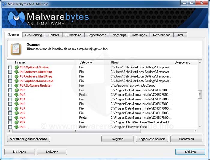 Рабочий интерфейс Malwarebytes